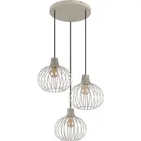 Globo Design Hanglamp Mateo 3 Lichts Rond Creme