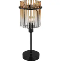 Globo Zwarte Tafellamp Gorley Met Amberglas Ø 15cm