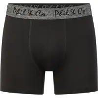 Phil&Co. Boxershorts 'Jersey Core' grijs / zwart