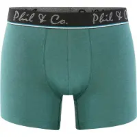 Phil&Co. Boxershorts ' 2-Pack Jersey ' grijs / groen / grasgroen