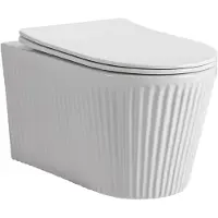 Boss & Wessing Wandcloset bws muffly geribbeld keramiek 36x52x35 cm glanzend wit