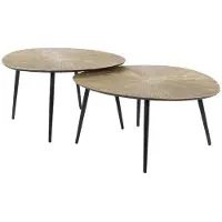 Hoyz salontafel set-2 organisch ray brons/goud metaal