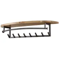 Hoyz kapstok round 8 haken hoedenplank acaciahout
