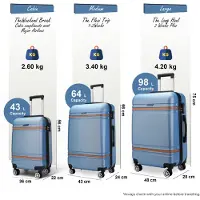 Infinity Leather Hardshell Blue Navy Cabinekofferset Robuuste ABS Lichtgewicht Bagage Vakantietas
