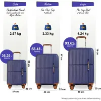 Infinity Leather Harde schaal marineblauwe sterke koffer met 8 wielen, handbagage, vakantiekoffer