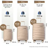 Infinity Leather Harde schaal TSA rook champagne beige sterke koffer 8-wiel handbagage vakantie reiskoffer