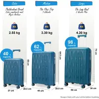 Infinity Leather Harde kofferset in blauwgroene kleur, 8 wielen, cabine, TSA-koffer, vakantiereis