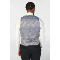 Paul Andrew Marineblauwe formele herenvesten van wolmix tweed