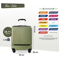 Infinity Leather Duurzame EasyJet Ryanair 39 x 26 x 51,5 cm olijfgroene voorkoffer met open cabine