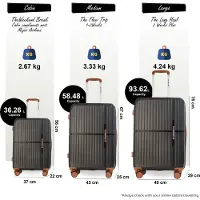 Infinity Leather Harde zwarte, sterke koffer met 8 wielen, handbagage, vakantiekoffer