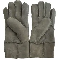 Infinity Leather Unisex grijze schapenvacht suède handschoenen met oprolbare/neerwaartse manchetten