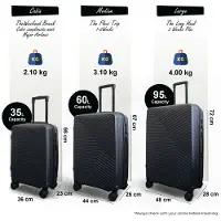 Infinity Leather Harde zwarte koffer, robuuste 8-wiel bagage, handbagagetas