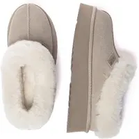 EVER AU Huisschoenen 'Topknot' ecru / wit