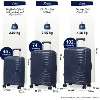 Infinity Leather Uitbreidbare marineblauwe koffer met harde schaal en 8 wielen