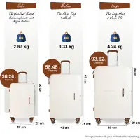 Infinity Leather Harde witte, sterke koffer met 8 wielen, handbagage, vakantiekoffer
