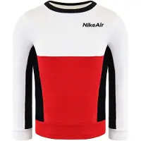 Nike Air Lange Mouw Pullover Stretch Taille Zwart Rood Kids Trainingspak DC8639 010