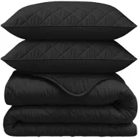 Sleeptime Lazy dekbed zonder overtrek incl. kussensloop - Zwart - 140x200 + 60x70 cm