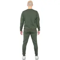 MYT Heren trainingspak met ronde hals en geborduurd logo in kaki