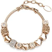 MYC Paris Stralende Charm Armbanden - Roségoud en Kristal