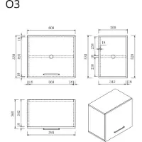 Wasophoogte Keukenkast – module o3 – pure wit