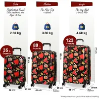 Infinity Leather Uitbreidbare harde schaal zwarte rozen 8 wielen koffer print bagage