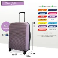 Infinity Leather Uitbreidbare PP Hardshell Cabinekoffer 55 x 39 x 24 cm Bagage Geschikt voor Easyjet, Ryanair
