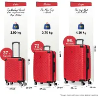 Infinity Leather Uitbreidbare rode harde ABS 8-wiel bagage reiskoffer handbagage vakantie koffer