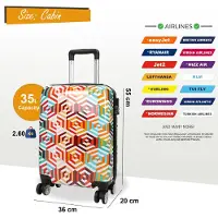 Infinity Leather Harde schaal bedrukte cabine 55 x 36 x 20 cm PP kofferbagage geschikt voor Easyjet, Ryanair