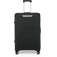 Infinity Leather Harde schaal zwarte klassieke kofferset 8-wiel cabine TSA-bagagekoffer vakantie reizen