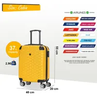 Infinity Leather Sterke ABS hardshell handbagagekoffer 55 x 40 x 20 cm Bagage geschikt voor Easyjet, Ryanair