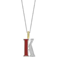Ti sento Dames Hanger - 925 zilver - Letter K - Rood - 6840CR_K