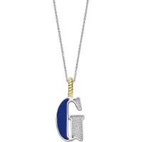 Ti sento Dames Hanger - 925 zilver - Letter G - Blauw - 6840LB_G