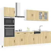 vidaXL 7-delige Keukenkastenset Kalmar bewerkt hout sonoma eikenkleur