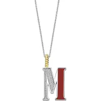 Ti sento Dames Hanger - 925 zilver - Letter M - Rood - 6840CR_M