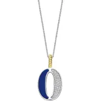 Ti sento Dames Hanger - 925 zilver - Letter O - Blauw - 6840LB_O
