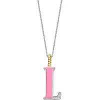 Ti sento Dames Hanger - 925 zilver - Letter L - Roze - 6840PI_L