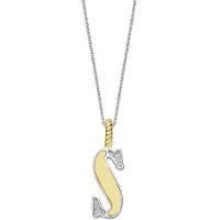 Ti sento Dames Hanger - 925 zilver - Letter S - Zirkonia met geel verguld - 6840ZY_S
