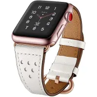 TechProtection Leather Milano Apple Watch 49 / 46 / 45 / 44 Mm Bandje Wit