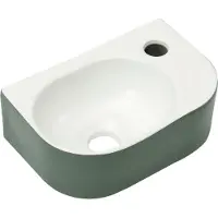 Differnz Fonteinset Lina - Keramiek - Groen/hoogglans Wit - 30x20x10cm