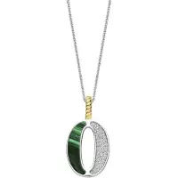 Ti sento Dames Hanger - 925 zilver - Letter O - Malachiet - 6840MA_O