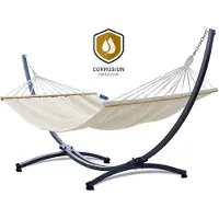 Potenza Hangmat met Standaard en Spreidstok – 2 Persoons - PREMIUM– Stevig – Weerbestendig – Hangmatset – 5 Jaar Garantie – Draagkracht 220 kg – Grande Roma