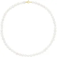ATELIERS SAINT GERMAIN Gouden Ketting - Rij van Echte Zoetwaterparels Barok 6-7 mm