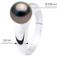 ATELIERS SAINT GERMAIN Ring Groot - Echte Gecultiveerde Tahiti Parels Rond 9-10 mm