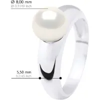 ATELIERS SAINT GERMAIN Ring - Wit Goud - Echte Cultiveerde Zoetwater Parel Ronden 8-9 mm