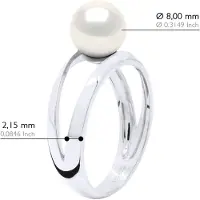ATELIERS SAINT GERMAIN Ring - Wit Goud 375 - Echte Cultiveerde Zoetwaterparel Rond 8-9 mm