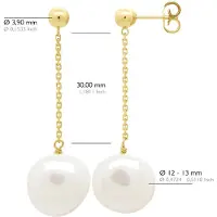 ATELIERS SAINT GERMAIN Oorbellen Echte Gekweekte Zoetwater Parel Barok 11-12 mm