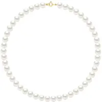 ATELIERS SAINT GERMAIN Ketting Goud - Rij van Echte Zoetwater Parels Semi Rond 8 - 9 mm
