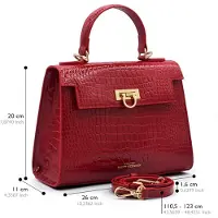 ATELIERS SAINT GERMAIN Cannes tas croco-effect rood
