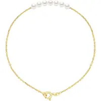 ATELIERS SAINT GERMAIN Armband Schakelketting Parels - 7 Echte Gecreëerde Zoetwaterparels Rond 3-4 mm