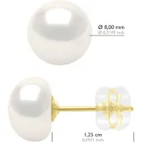 ATELIERS SAINT GERMAIN Oorbellen Geel Goud - Echte Gecultiveerde Zoetwaterparels Knop 8-9 mm